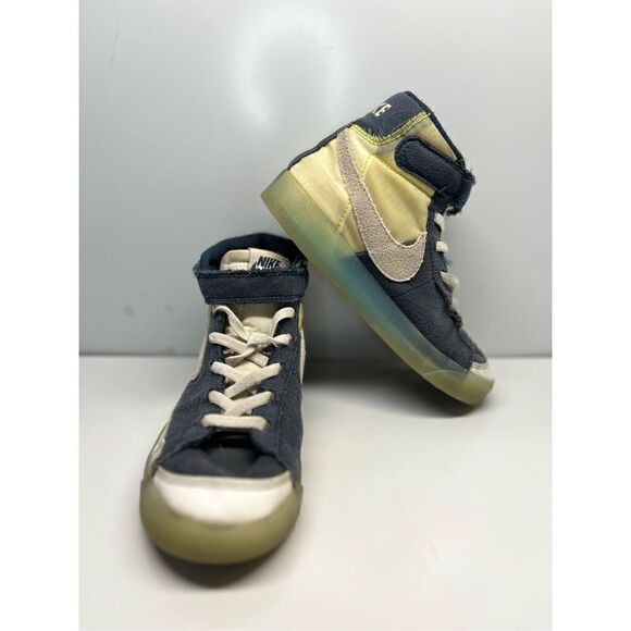 Nike Blazer Mid ‘77 Kids 12C  Navy/White/Gray Hook And Loop DH9822-400 (L12) - Picture 4 of 10